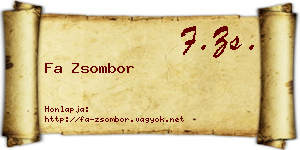 Fa Zsombor névjegykártya